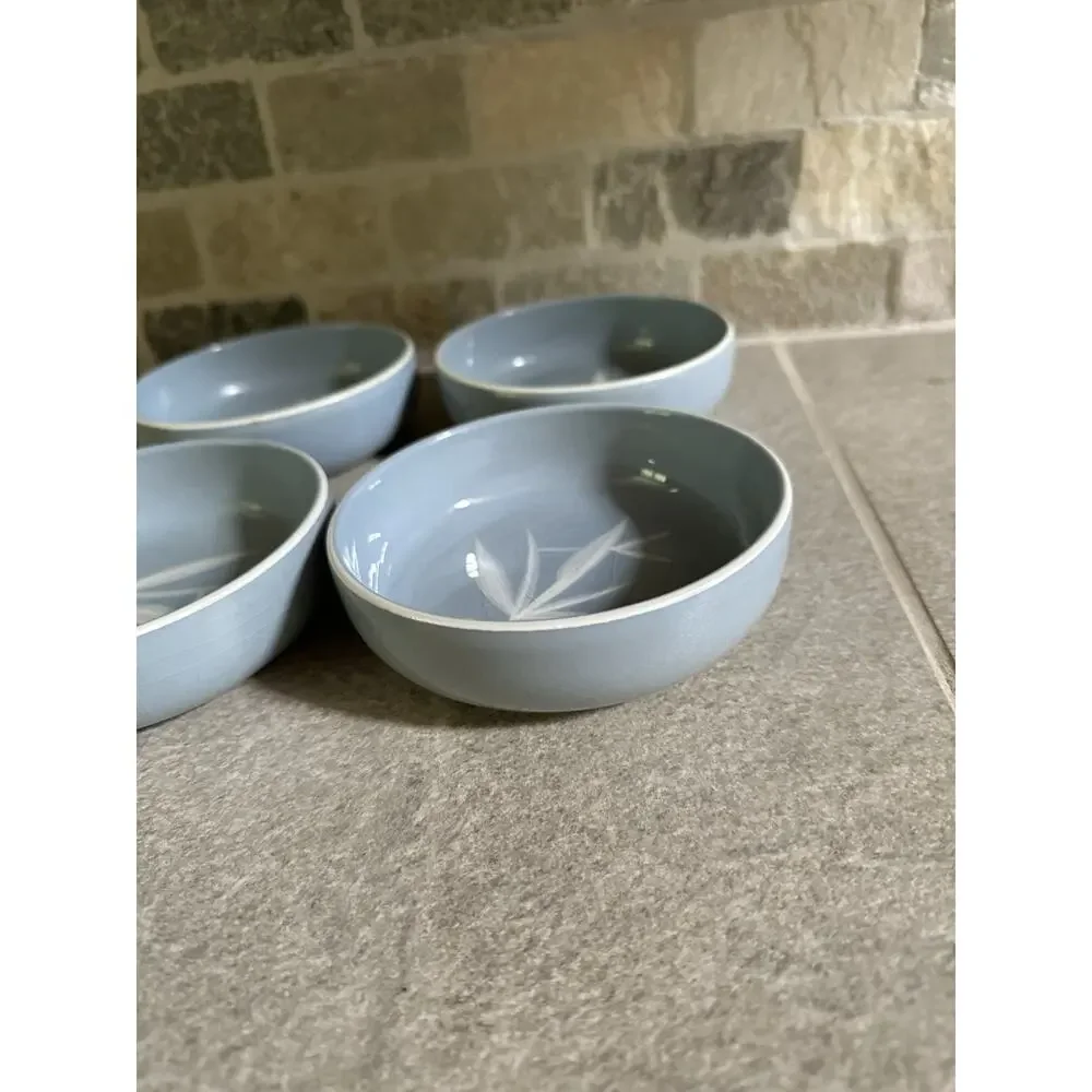 4 Winfield Pottery California Blue Pacific Fruit Bowls